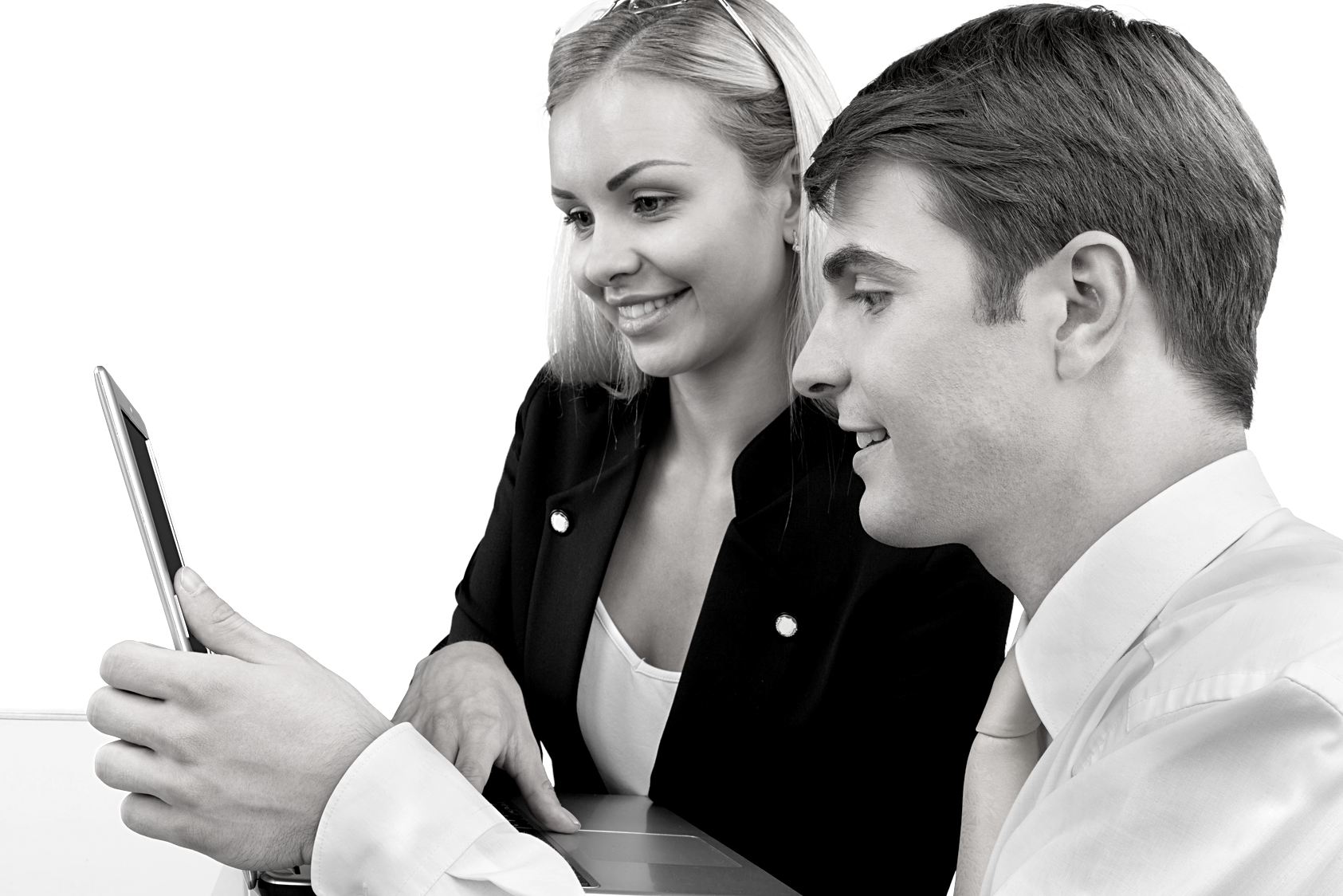 Business People Checking a Tablet 